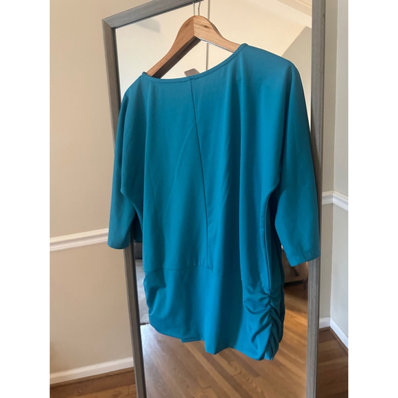 Women's Monroe & Main Top Size XL Teal 3/4 Sleeve - Picture 2 of 4